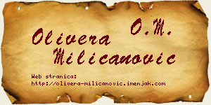 Olivera Milicanović vizit kartica
